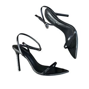 Tony Bianco Leather Myra Sandals in Black Snakeskin